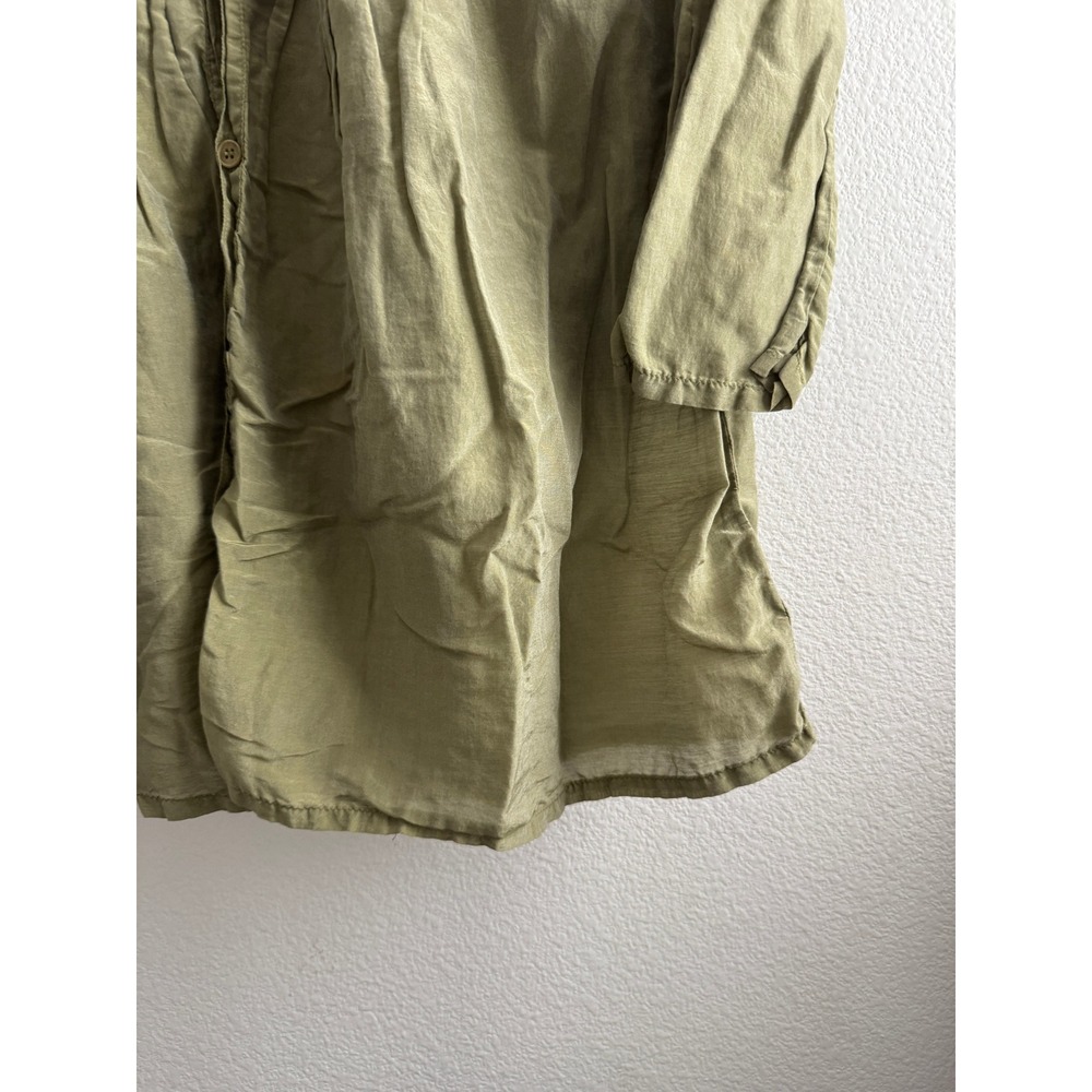 CP Shades Green Pintuck Pleated Button Down Tunic Dress Small - Picture 3 of 7